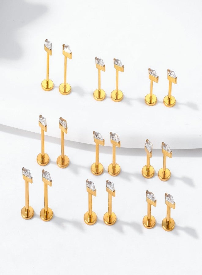 ENONTY G23 Titanium 16g 18g 20g Flat Back Studs Earrings | F136 Implant Grade Titanium Press Fit Threadless Push in Labret Cartilage Helix Lip Monroe Tragus Conch Piercing Jewelry (16g 10mm) - Image 3