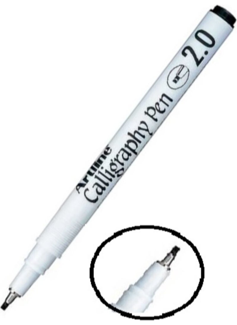Artline - Calligraphy Pen Black 2.0 mm Flat Cut Tip Arabic Ergoline Calligraphy 1 Piece - Image 1
