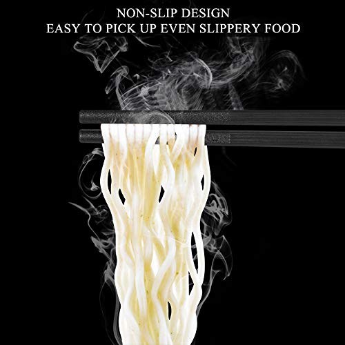 SUPJOYES 5 Pairs Fiberglass Chopsticks - Reusable Chopsticks Dishwasher Safe, Japanese Chinese Chop Sticks with Cherry Blossom Pattern, 9 1/2 Inches - Image 5