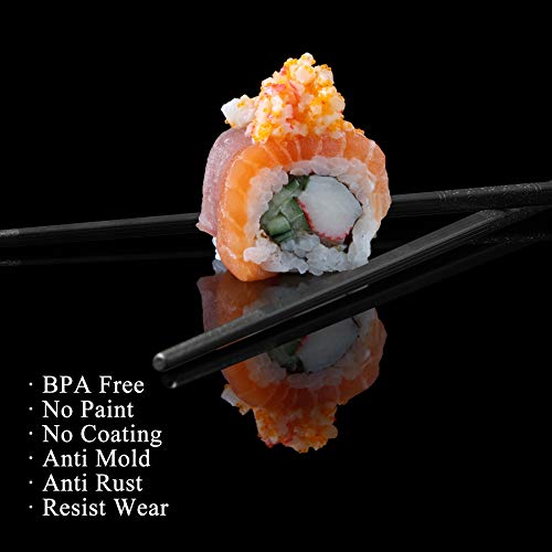 SUPJOYES 5 Pairs Fiberglass Chopsticks - Reusable Chopsticks Dishwasher Safe, Japanese Chinese Chop Sticks with Cherry Blossom Pattern, 9 1/2 Inches - Image 4