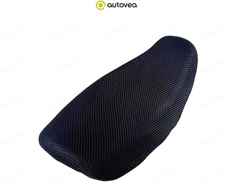 Autovea Anti-Slip 3D Nylon Mesh Stretchable Net Bike/Scooty Seat Cover Cushion (Black) Compatible with Yamaha SZ-R - Image 2