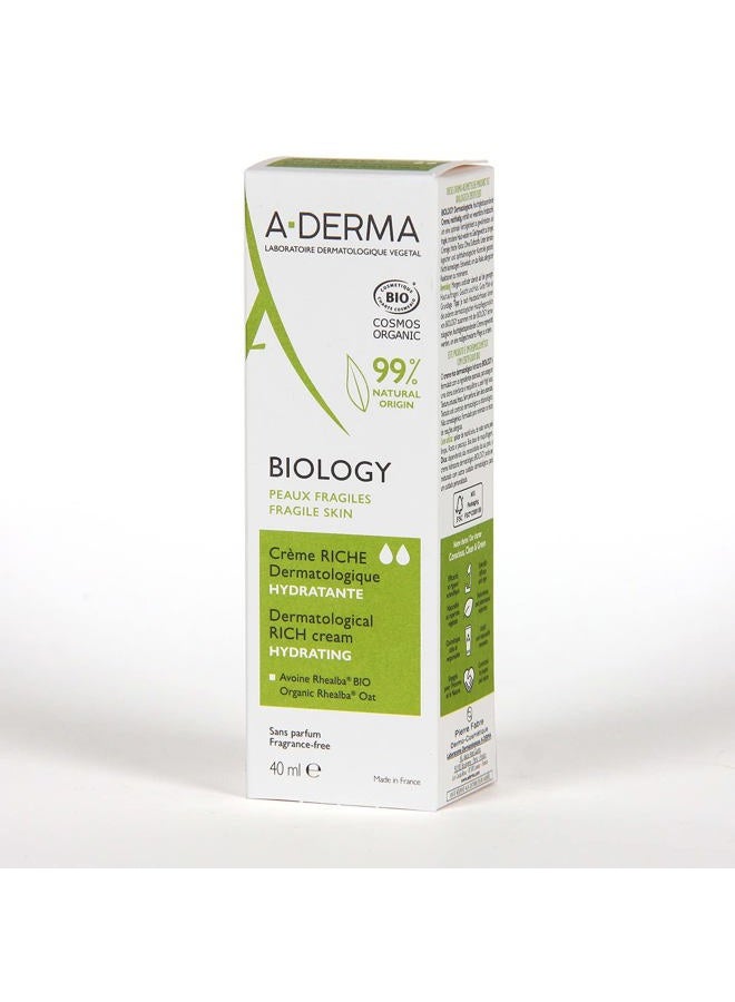 A-DERMA A-derma Biology Dermatological Rich Cream 40ml  - Image 2