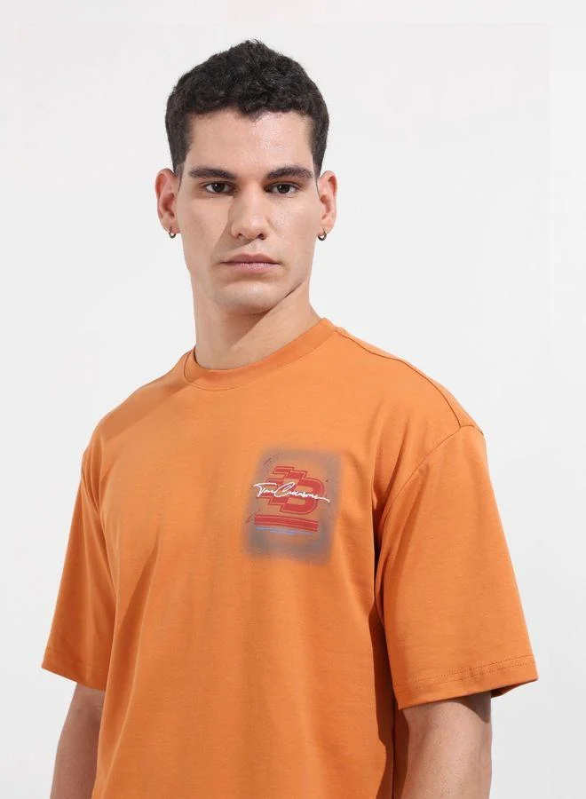The Indian Garage Co Men Relaxed Fit Graphic Printed Crew Neck Half Sleeves T-Shirt