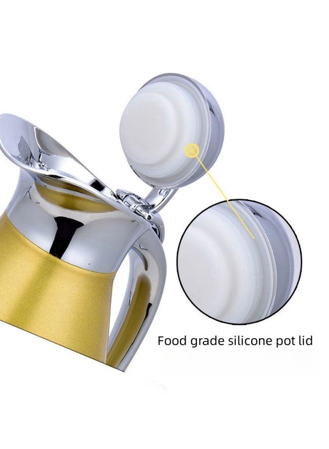 WAOKN Tea and Coffee Thermos Stainless Steel/Gold 2 Liter, Vacuum Insulated Double Wall Stainless Steel Coffee Pot Tea Pot Stainless Steel Liner Thermos (Gold)  - Image 4