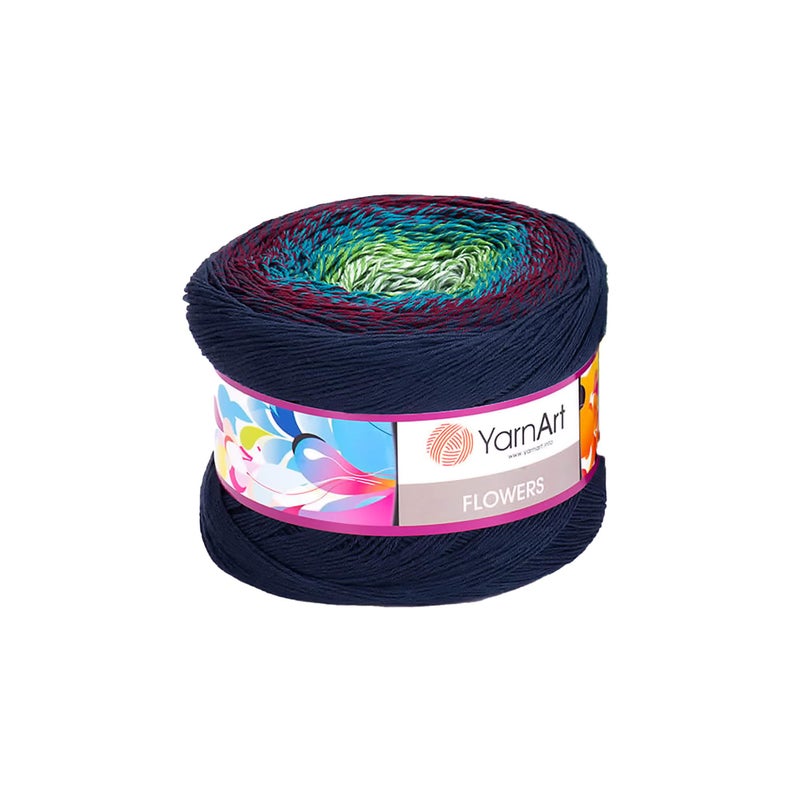 YarnArt Yarn Art YarnArt Flowers Yarn 55 Cotton 45 Acrylic 250gr 1094yds Multicolor Cotton Yarn Rainbow Crochet Yarn Spring Summer  1 Fine Sport Skein 266