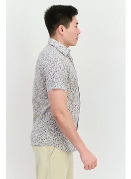 Jack Jones Men Slim Fit Floral Print Short Sleeve Casual Shirt, White Combo  - Image 2