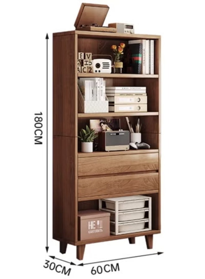 زي سي إم - هابي رف تخزين كتب مع رفوف متعددة اللون بني 60*30*180 سم - Image 3