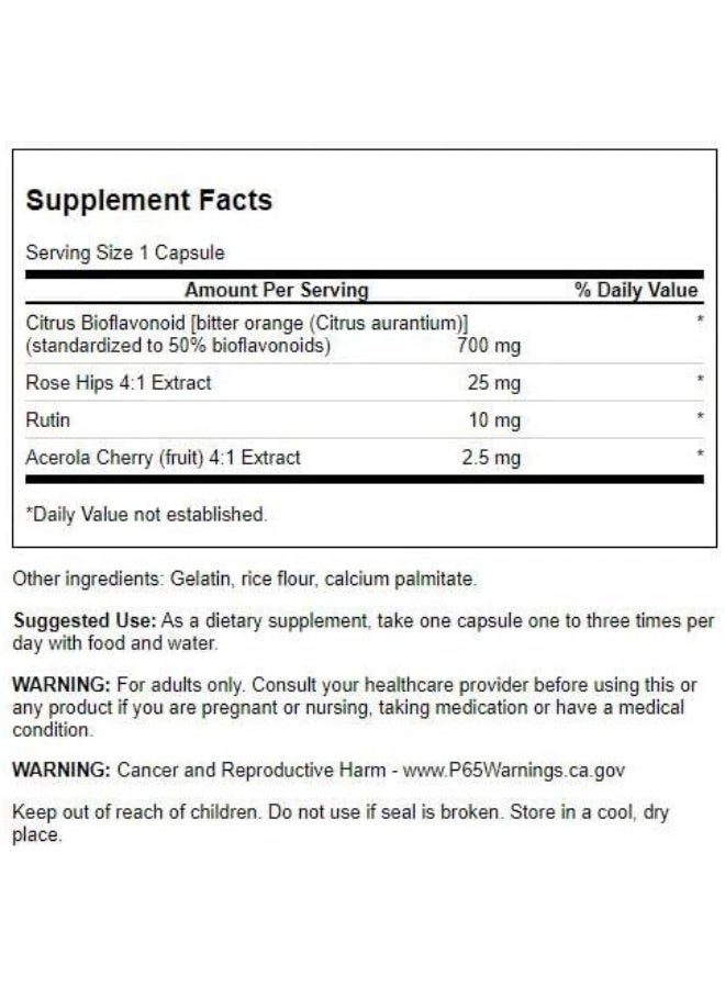 Swanson Full Spectrum Citrus Bioflavonoid Complex - Aids Vitamin C Absorption and Promotes Immune Health - Standardized to 50% Bitter Orange Bioflavonoids - (250 Capsules) 1 Pack - Image 2