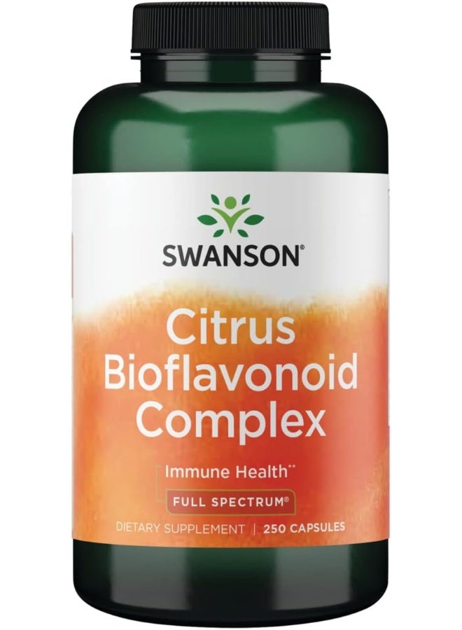 Swanson Full Spectrum Citrus Bioflavonoid Complex - Aids Vitamin C Absorption and Promotes Immune Health - Standardized to 50% Bitter Orange Bioflavonoids - (250 Capsules) 1 Pack - Image 1