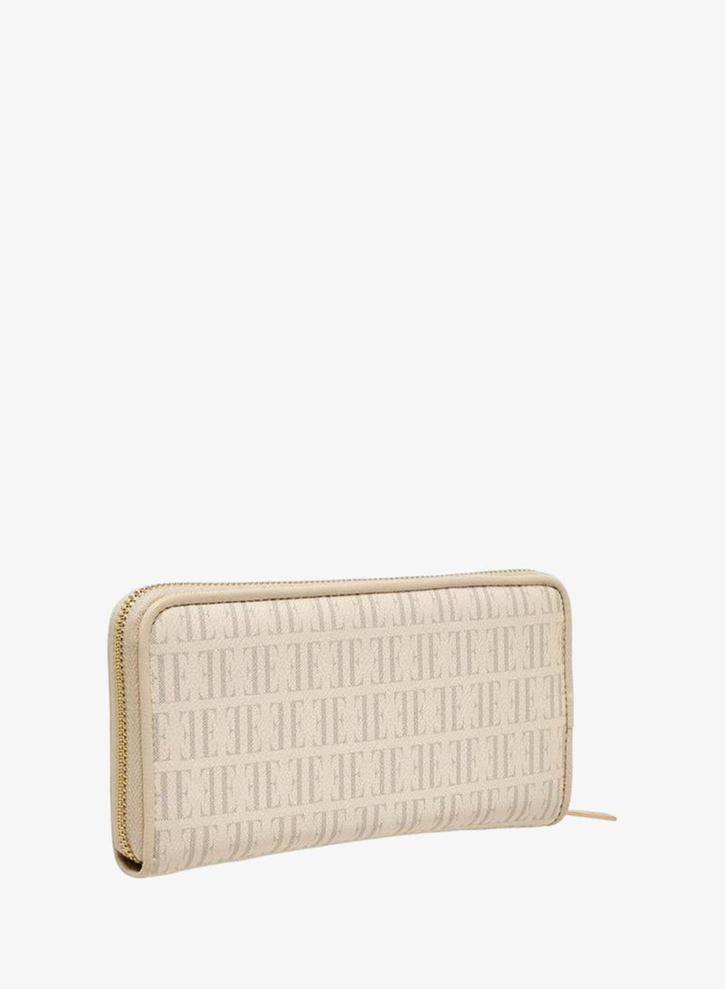 ELLE Monogram Print Wallet With Zip Closure - Image 3