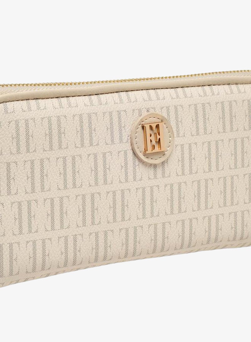 ELLE Monogram Print Wallet With Zip Closure - Image 4