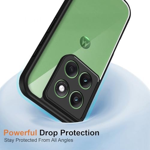 Kapa Hawkeye Clear Slim Tough Back Cover for Motorola G86 Power 5G | Camera Lens Protector Anti Yellow Shockproof Clear Hybrid Case Cover (Black Sides) - Image 4