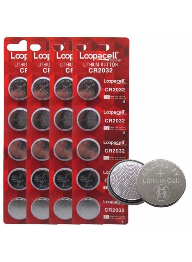 Loopacell 20 Genuine Loopacell CR2032 3v Lithium 2032 Coin Batteries Freshly Packed by Loopacell - Image 1