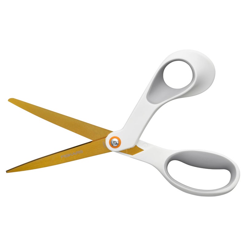 Fiskars SoftGrip Titanium Scissors, Stainless Steel Blades for Paper Crafting and Ergonomic Handle for Comfort and Control in Cutting Tasks, White - Image 3