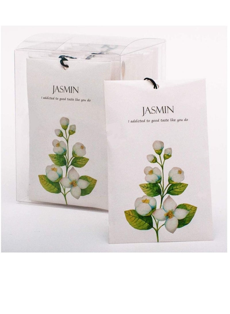 Captaintech Jasmine Sachet 1Box 12Pcs Jasmine Dried Flower Bag Scent Sachet Drawer Freshener Jasmine Closet Air Freshener Scented Drawer Deodorizer Freshener for Drawers Closet Home Car Fragrance Product - Image 1