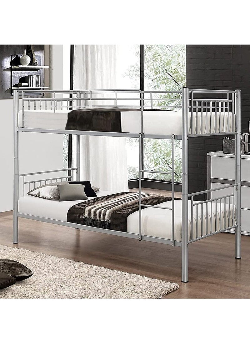 KARNAK - Bunk Bed Metal Strong Frame Safety Rails, Built-In Ladder - Image 1