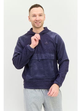 Adidas Men Sportswear Fit Long Sleeves Running Sweatshirt, Navy Blue  - Image 1