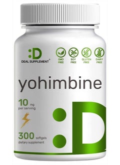 Yohimbine HCL 10mg, 300 Softgels, 5 Months Supply, Extra Strength, Plant Based Yohimbine Supplements for Energy, Performance & More - No Gluten, Non-GMO | Easy to Swallow