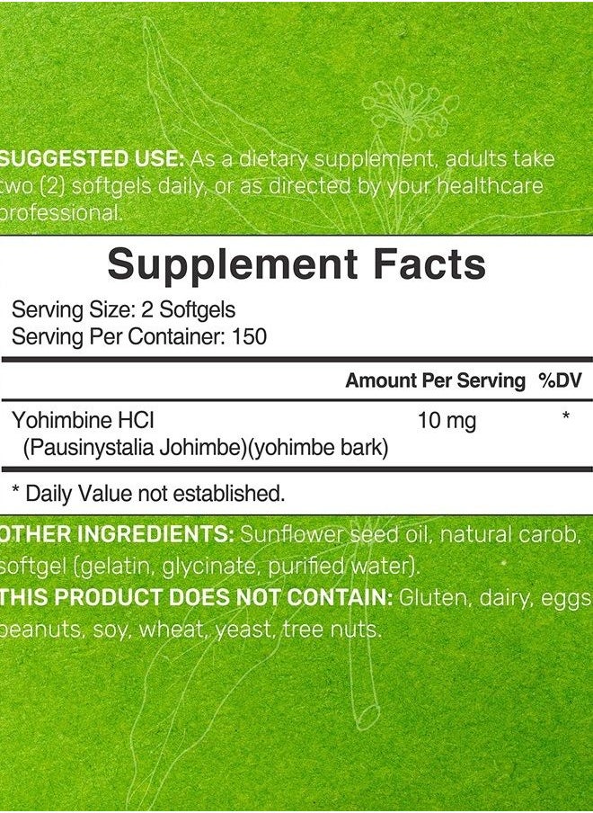 Eagleshine Vitamins - Yohimbine HCL 10mg, 300 Softgels, 5 Months Supply, Extra Strength, Plant Based Yohimbine Supplements for Energy, Performance & More - No Gluten, Non-GMO | Easy to Swallow - Image 1