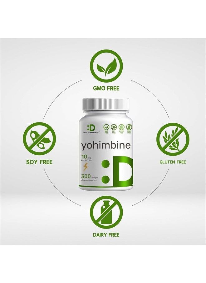 Eagleshine Vitamins - Yohimbine HCL 10mg, 300 Softgels, 5 Months Supply, Extra Strength, Plant Based Yohimbine Supplements for Energy, Performance & More - No Gluten, Non-GMO | Easy to Swallow - Image 1