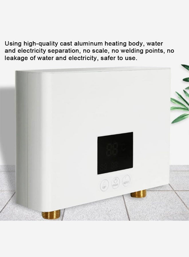 Mini Electric Tankless Water Heater Wall-Mounted 3KW with LED Display 3-Level Temperature Adjustment Remote Control for Home Kitchen Bathroom - Image 5