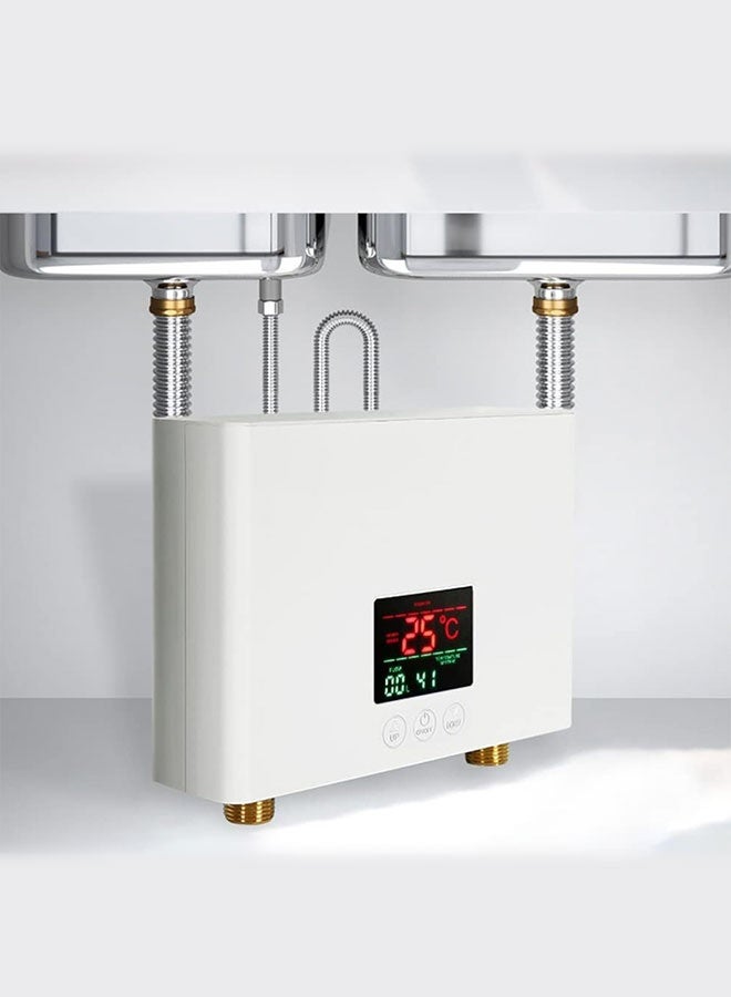 Mini Electric Tankless Water Heater Wall-Mounted 3KW with LED Display 3-Level Temperature Adjustment Remote Control for Home Kitchen Bathroom - Image 4