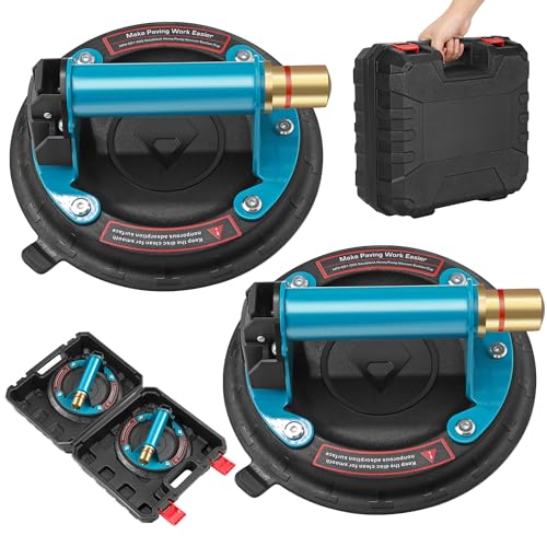 Gotsblock 2 Pack Heavy Duty Vacuum Suction Cup with Metal Handle and Brass Pump, Hand-held Lifter for Glass, Granite, Window, 480lbs Load Capacity, Free Carrying Case - Image 1