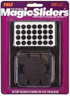 Magic Sliders Magic Sliders 61979-Magic Felt Round Self Stick Furniture Pads Value Pack (102 Pack) (Dark Brown)  - Image 1