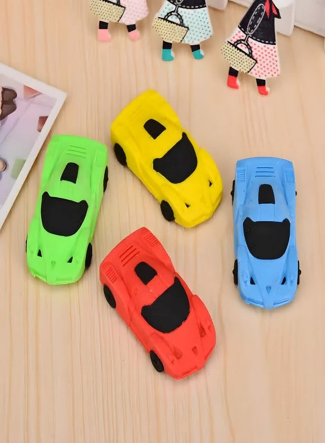 PEPUP Cars Shape Erasers for School Stationary Non-Toxic Dust Free (Pack of 10) - Kids Birthday Return Gift - Image 1
