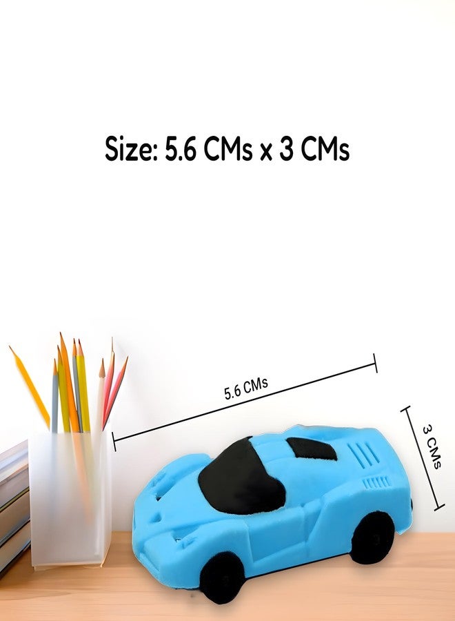PEPUP Cars Shape Erasers for School Stationary Non-Toxic Dust Free (Pack of 10) - Kids Birthday Return Gift - Image 2