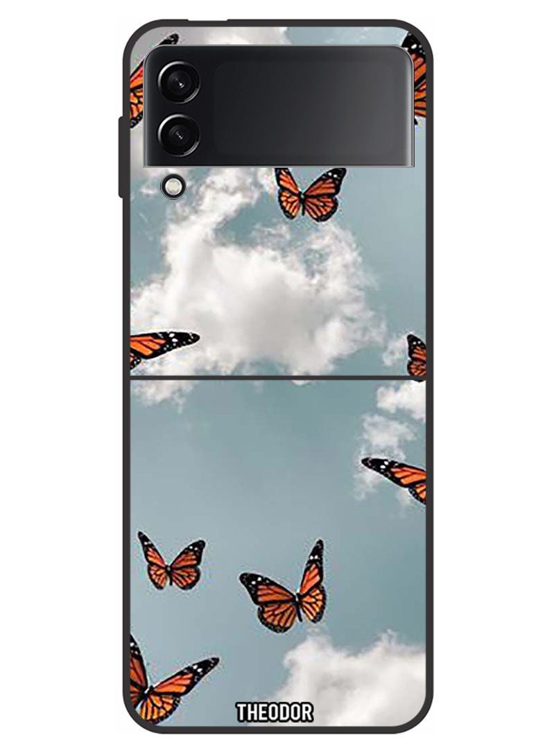 Theodor Protective Case Cover For Samsung Galaxy Z Flip 3 5G    Butterfies - Image 1