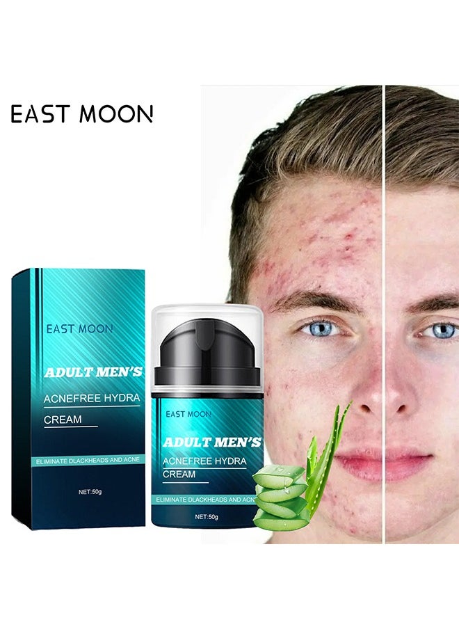 East Moon - Adult Men's Acnefree Hydra Cream, Eliminate Dlackheads and Acne, Adult Men's Acnefree Hydra Cream for Fade Facial Fine Lines and Acne Marks, Moisturizing Anti Wrinkle Face Cream That Controls the Balance of Water and Oil 50g - Image 1