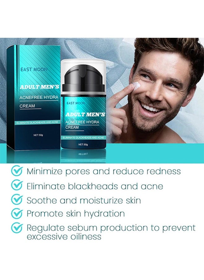 East Moon - Adult Men's Acnefree Hydra Cream, Eliminate Dlackheads and Acne, Adult Men's Acnefree Hydra Cream for Fade Facial Fine Lines and Acne Marks, Moisturizing Anti Wrinkle Face Cream That Controls the Balance of Water and Oil 50g - Image 1