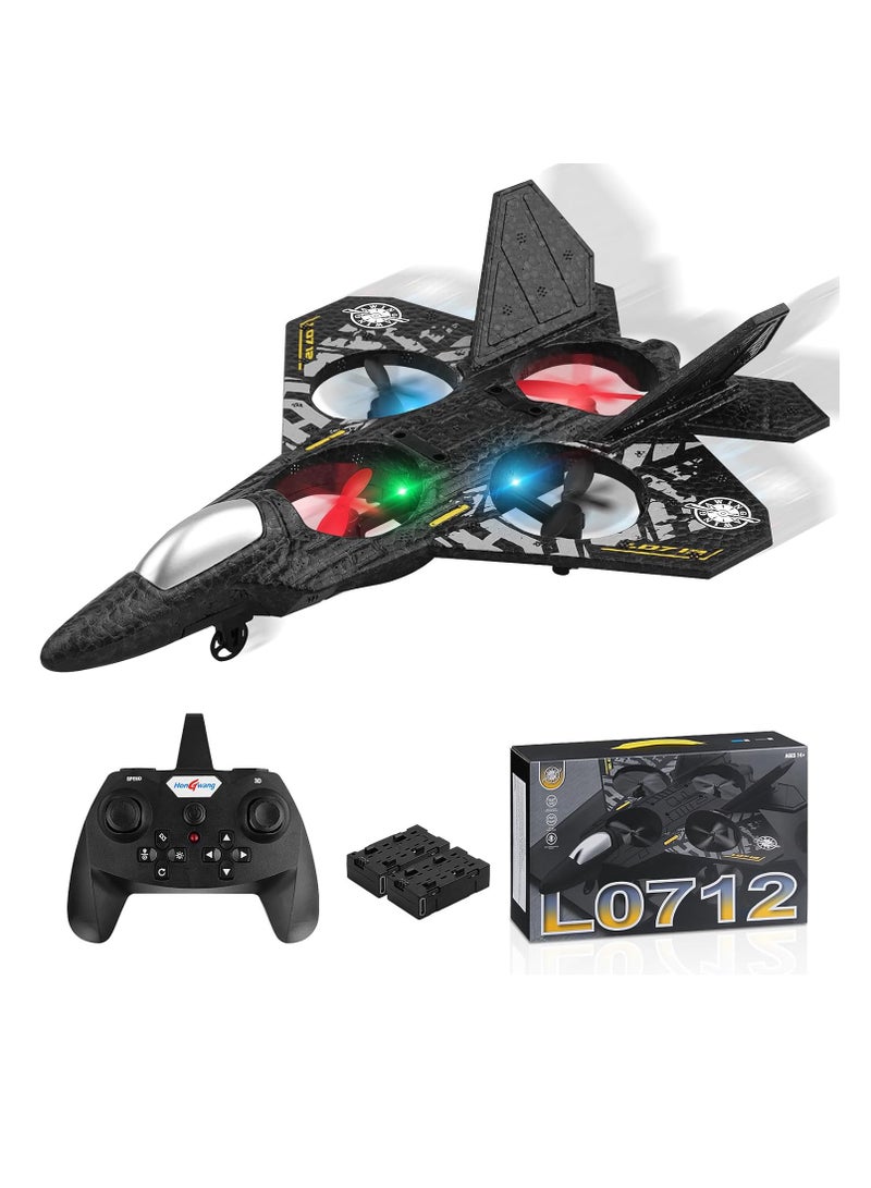 DIGI CORE RC Plane 2.4GHz Remote Control Airplane L0712 Drone Quadcopter Hovering With Auto Hovering Fighter Aircraft RC Airplane RTF For Beginner, Kids And Adults, 3D Flip Airplane Toy Remote Controlled Fighter Airplane - Image 1