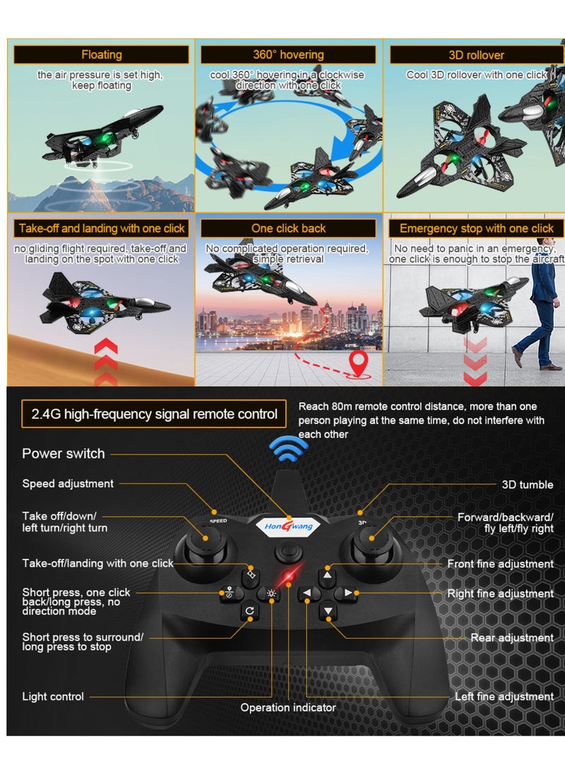 DIGI CORE RC Plane 2.4GHz Remote Control Airplane L0712 Drone Quadcopter Hovering With Auto Hovering Fighter Aircraft RC Airplane RTF For Beginner, Kids And Adults, 3D Flip Airplane Toy Remote Controlled Fighter Airplane - Image 2