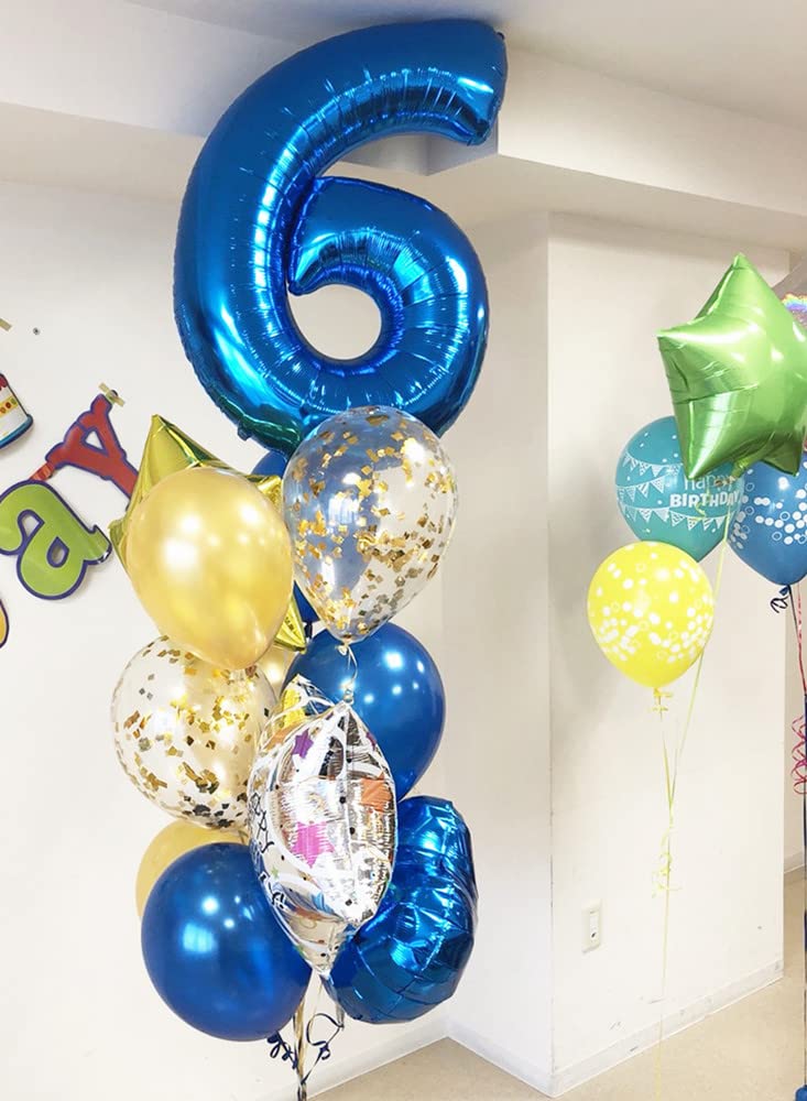 Mluchee Number 6 Balloon 40 Inch, 6th Birthday Balloon for Boy Girl, Navy Blue 16 60 61 65 Numbers Balloons Birthday Party - Image 2