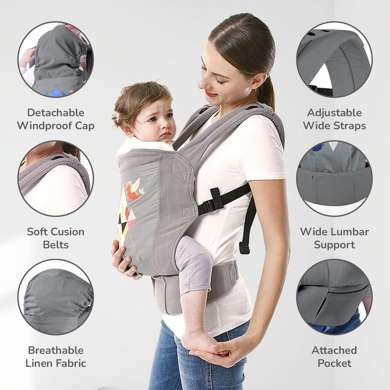 R for Rabbit Hug Me Elite Baby Carrier - Grey - Image 4