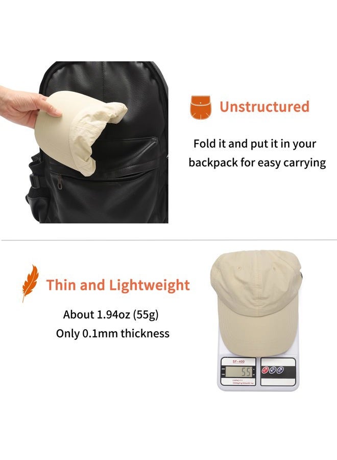 ZLYC Quick Dry Baseball Cap for Women Men Unstructured Sports Golf Tennis Hat, Solid Beige, One size - Image 4