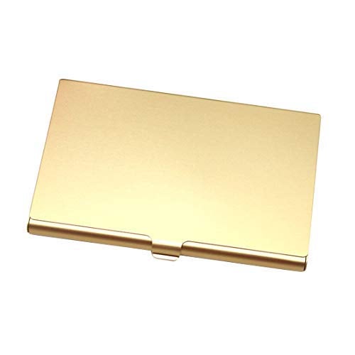 OLIREXD Professional Pocket Business Card Case Holder for Men or Women Aluminum Metal Slim Lightweight Design Business Card Holder for 13-18 Cards (Gold) - Image 4