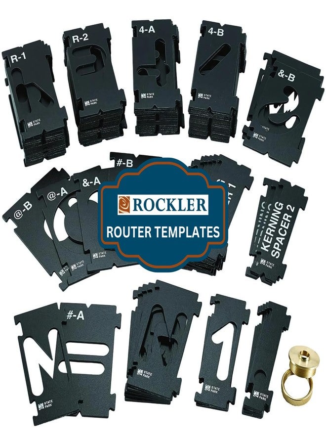 روكلر مجموعة قوالب حروف التوجيه (2.25 بوصة، 99 قطعة) - قالب حروف توجيه بخط حديقة الولاية - قوالب لصنع لافتات متشابكة مع حروف وأرقام ورموز والمزيد - قوالب صانع لافتات متشابكة - Image 1