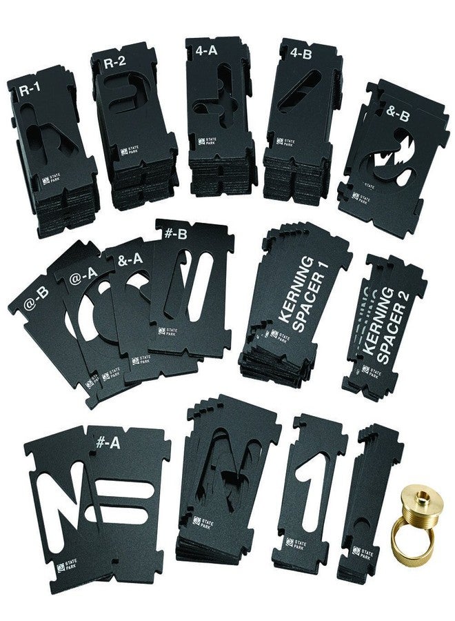 روكلر مجموعة قوالب حروف التوجيه (2.25 بوصة، 99 قطعة) - قالب حروف توجيه بخط حديقة الولاية - قوالب لصنع لافتات متشابكة مع حروف وأرقام ورموز والمزيد - قوالب صانع لافتات متشابكة - Image 2