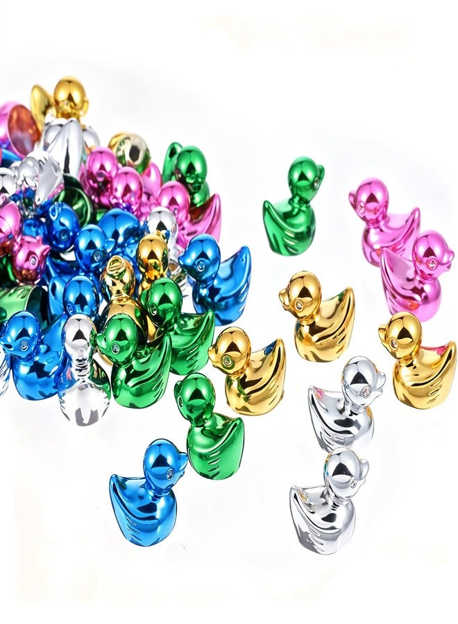 Bruislard 50 PCS Shiny Mini Duck Figures Bulk Colorful Duck Statue Mini Plastic Ducks for Micro Garden Seek Cake Decoration Landscape Animal Sculpture Aquarium Hide DIY Craft Charms Thanksgiving Gift - Image 1