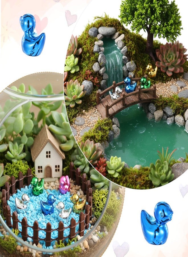 Bruislard 50 PCS Shiny Mini Duck Figures Bulk Colorful Duck Statue Mini Plastic Ducks for Micro Garden Seek Cake Decoration Landscape Animal Sculpture Aquarium Hide DIY Craft Charms Thanksgiving Gift - Image 3