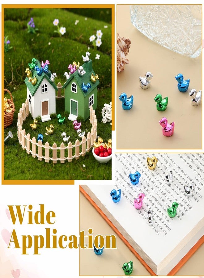 Bruislard 50 PCS Shiny Mini Duck Figures Bulk Colorful Duck Statue Mini Plastic Ducks for Micro Garden Seek Cake Decoration Landscape Animal Sculpture Aquarium Hide DIY Craft Charms Thanksgiving Gift - Image 4