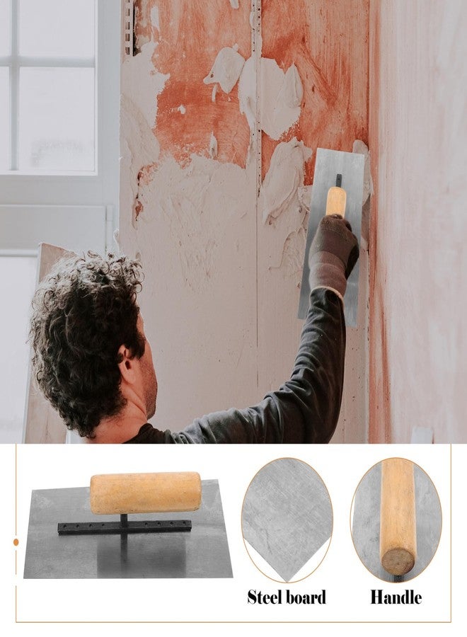 Hemoton Concrete Trowel with Wooden Handle Heavy Duty Steel Board Multi-functional Finishing Tool for Wall Scraping and Smoothing for Projects - Image 5