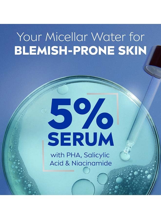 نيفيا ماء ميسيلار NIVEA Clear Up Serum-Infused حجم 400 مل، للبشرة المعرضة للشوائب، يزيل المكياج بتركيبته الغنية بـ 5٪ من سيروم PHA وحمض الساليسيليك والنياسيناميد. - Image 3