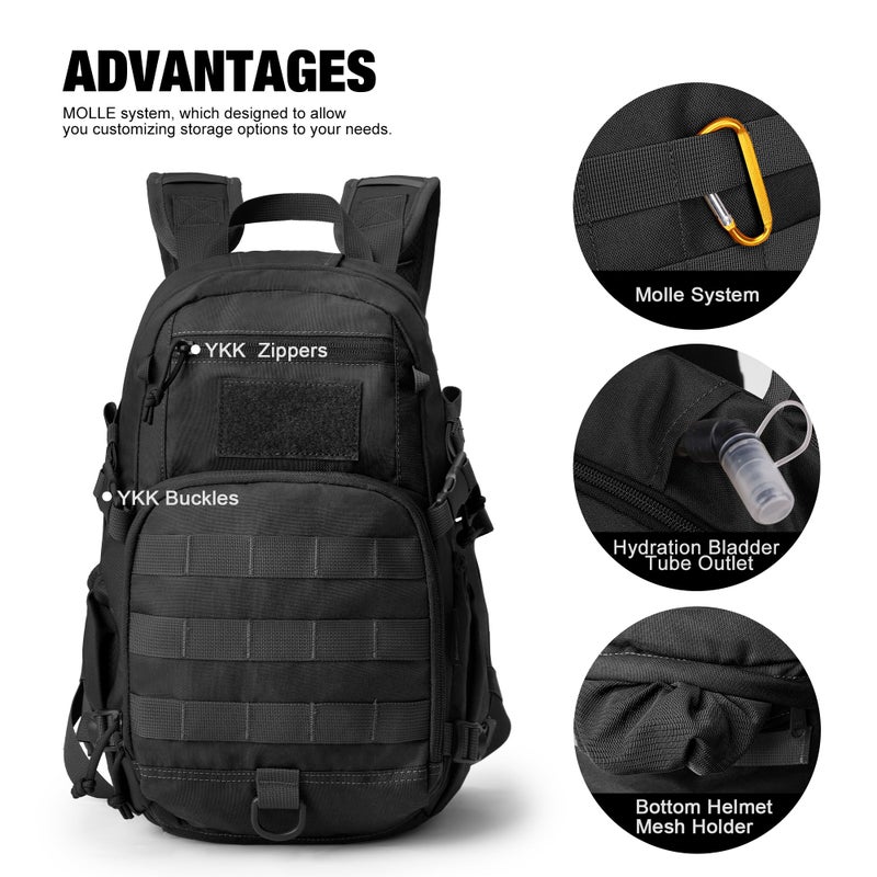 Mardingtop Small Tactical Backpack,Molle Hiking Backpack for Backpacking,Cycling and Biking,15L Backpack - Image 3