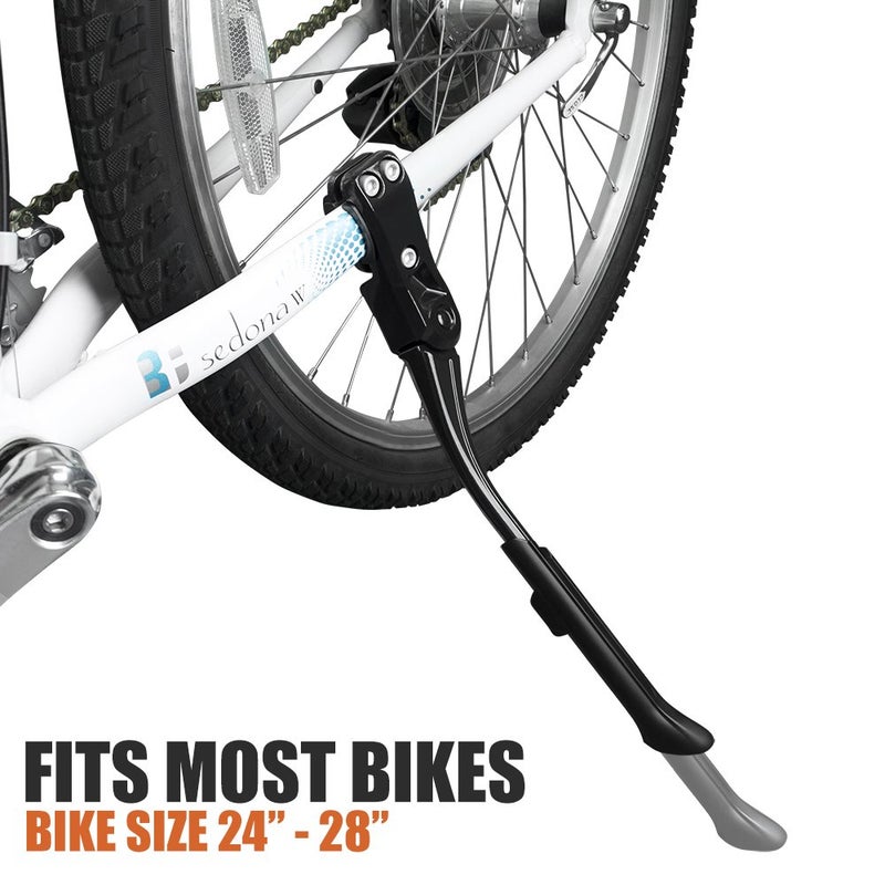 BV Bike Kickstand - Lightweight Aluminum Alloy Rear Side Kick Stand for 24-28" Bikes - Height Adjustable, Easy to Install I Bicycle Kickstand, Kick Stands, Adult Bike, Bike Kick Stand - Image 2