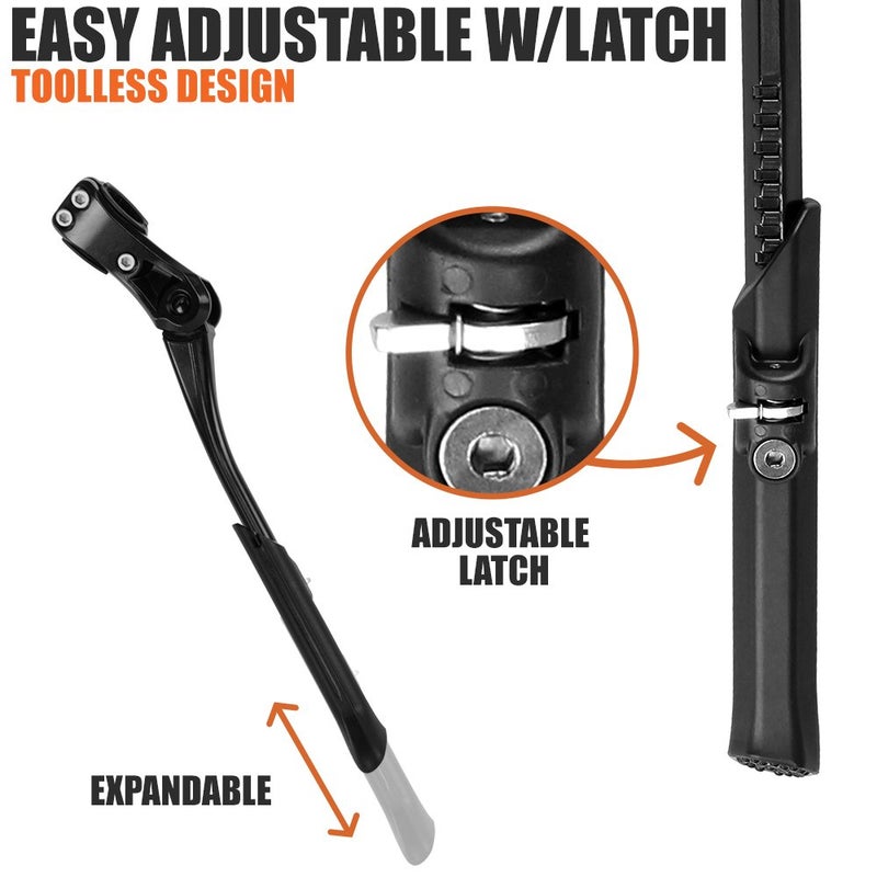 BV Bike Kickstand - Lightweight Aluminum Alloy Rear Side Kick Stand for 24-28" Bikes - Height Adjustable, Easy to Install I Bicycle Kickstand, Kick Stands, Adult Bike, Bike Kick Stand - Image 5