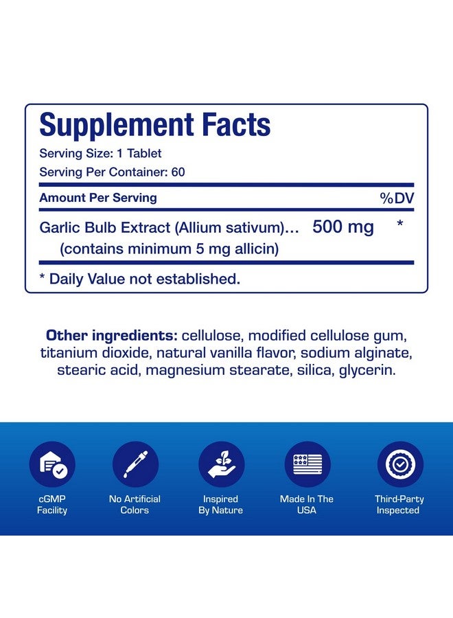 Anabolic Laboratories High Allicin Odorless Garlic Pills - Clinical Formula Allicin Supplement for Heart and Immune Support - Vegetarian Non-GMO & Made in The USA in cGMP Facilities - 60 Servings - Image 4